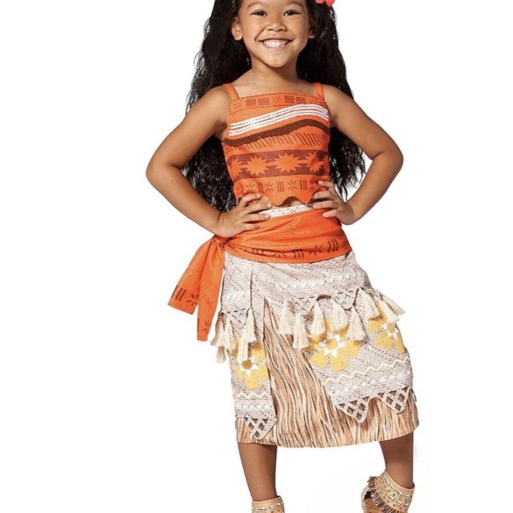 Disney Store MOANA Halloween Costume  Top Skirt Child Size Large 9/10 New NO TAG